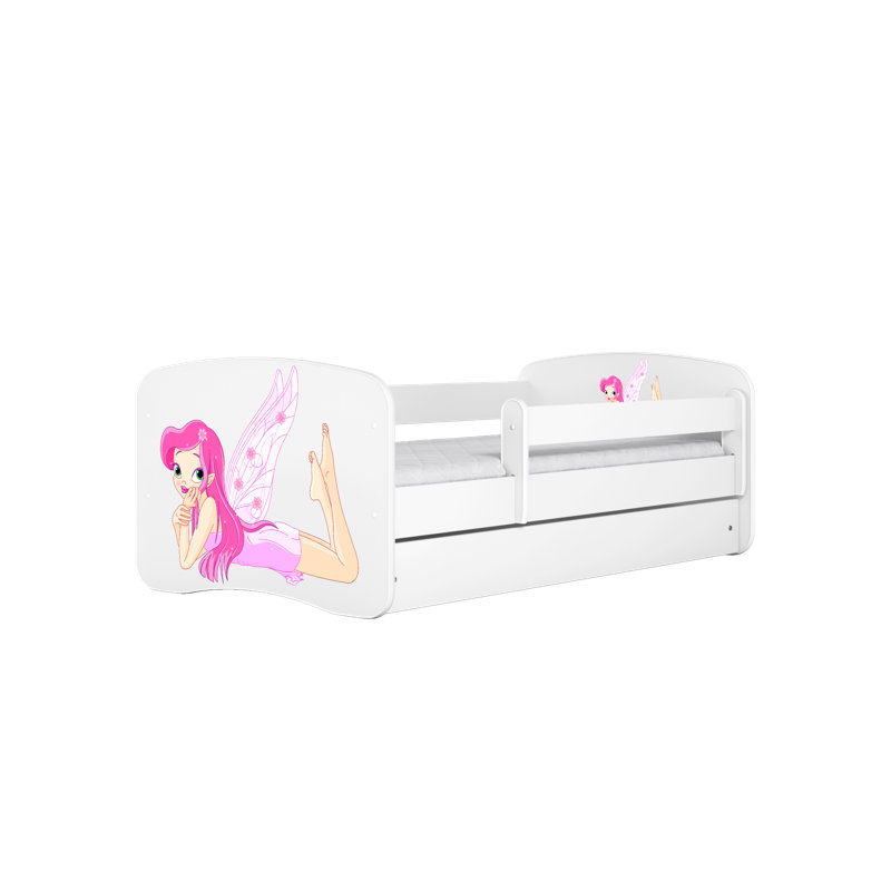 Cicero Drawer Convertible Bed and Mattress, European Toddler (80 x 160 cm), White