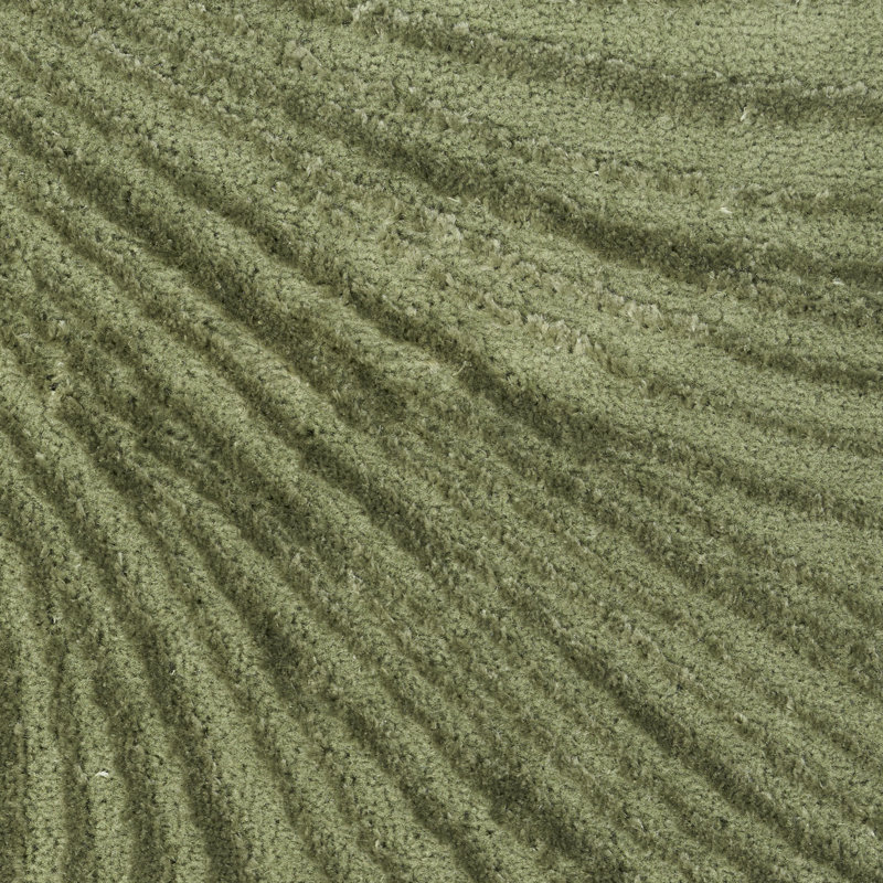 Central Park West Power Loom Polyester Abstract Area Rug in Ivory/Cream, Green, Rectangle 7'10" x 9'10"