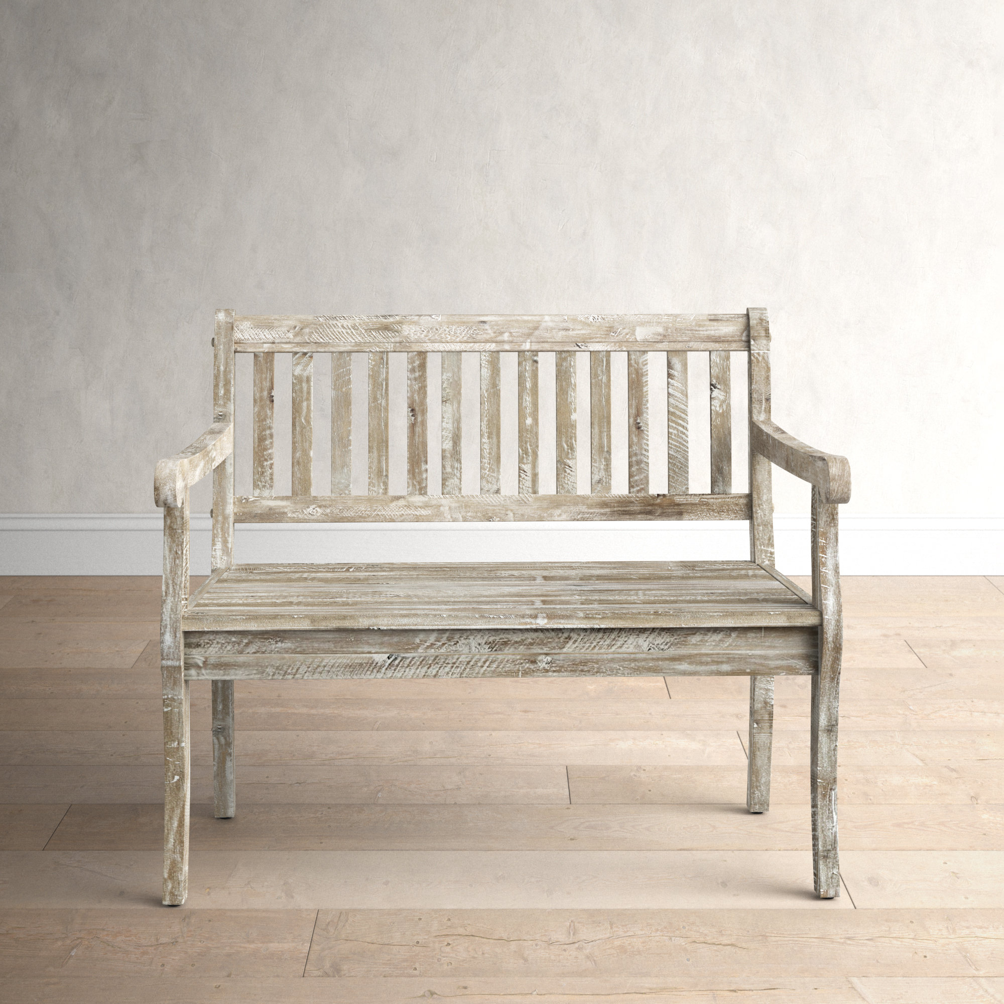 Castile Storage Bench, Washed Gray
