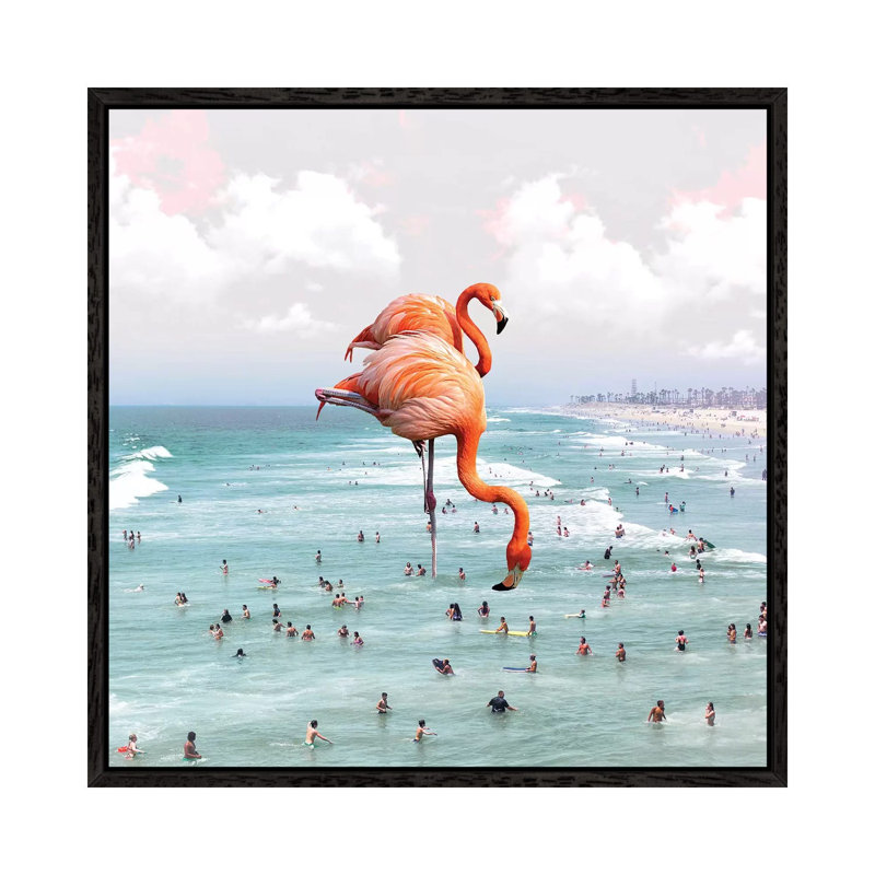 Beaching Around - Print on Canvas, Black Framed, 66.04 cm H x 66.04 cm W