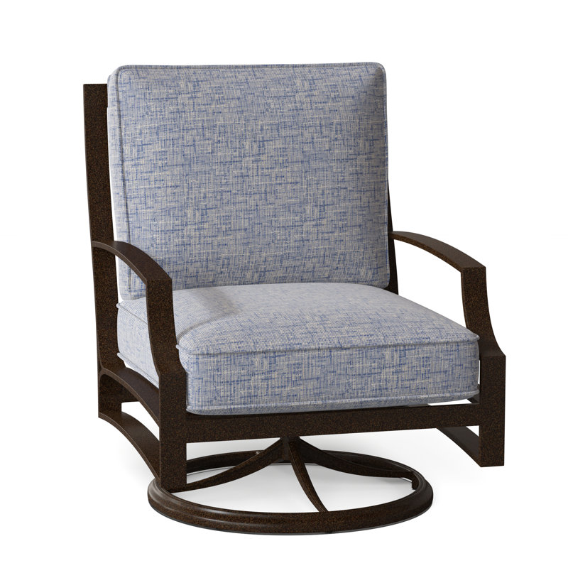 Seal Cove Outdoor Swivel Lounge Chair, Canvas Bird's Eye Sunbrella® Canvas, Chestnut Brown
