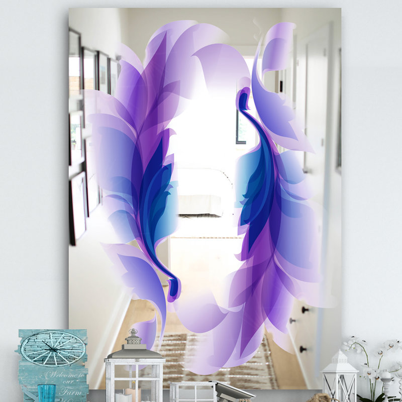 Miroir d'appoint éclectique Feathers, H 39,4 po x l 29,5 po