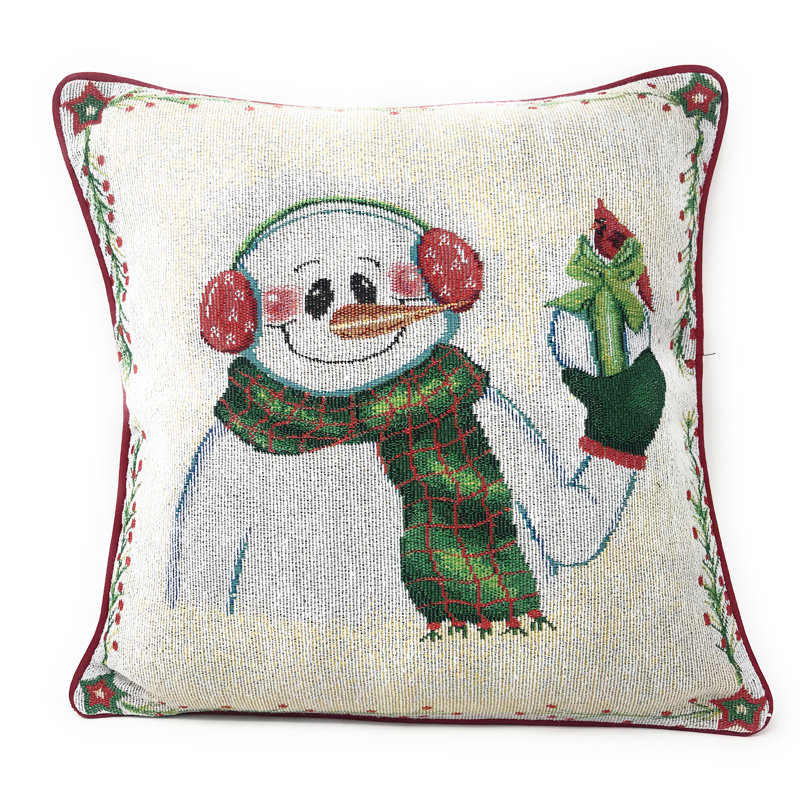 Cotton Blend Reversible Throw Pillow