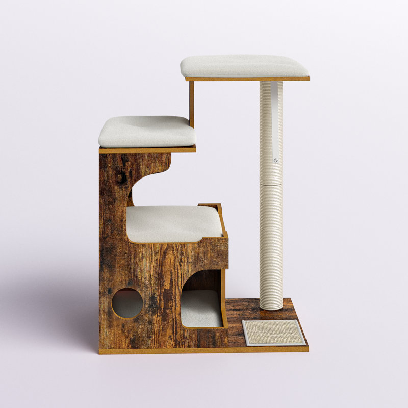 Mallett 34.2'' H Cat Tree, Rustic Brown