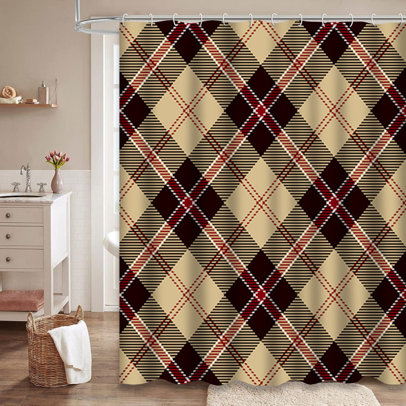 Rideau de douche Tartan, L 72 po x l 72 po