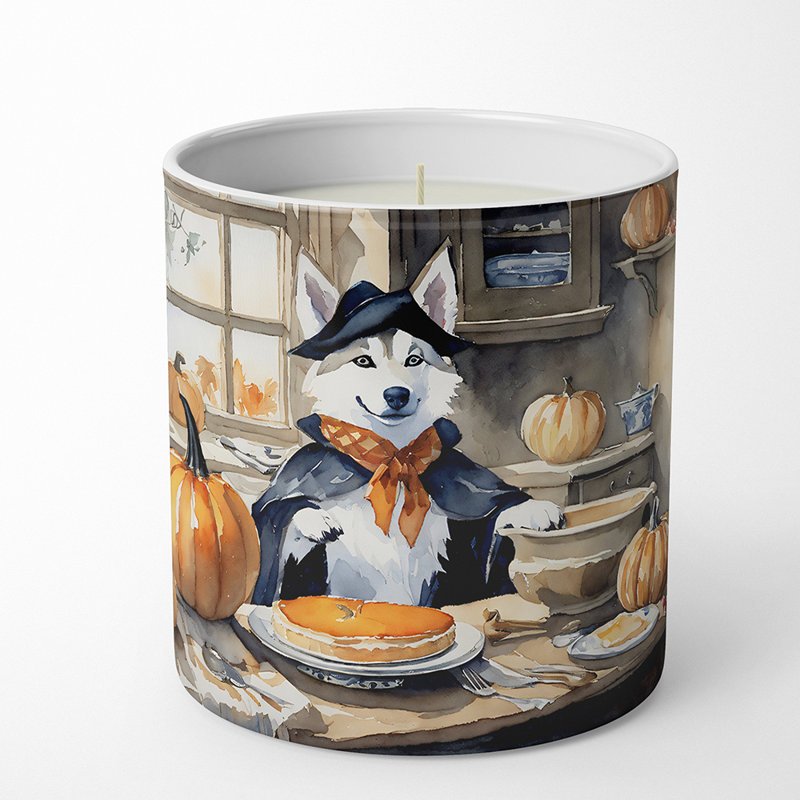 Bougie parfumée Pumpkin Pie avec support en céramique