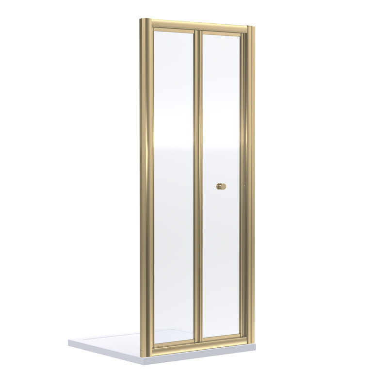 Rene 1900 x 900mm Bi-Fold Shower Door, Brushed Brass