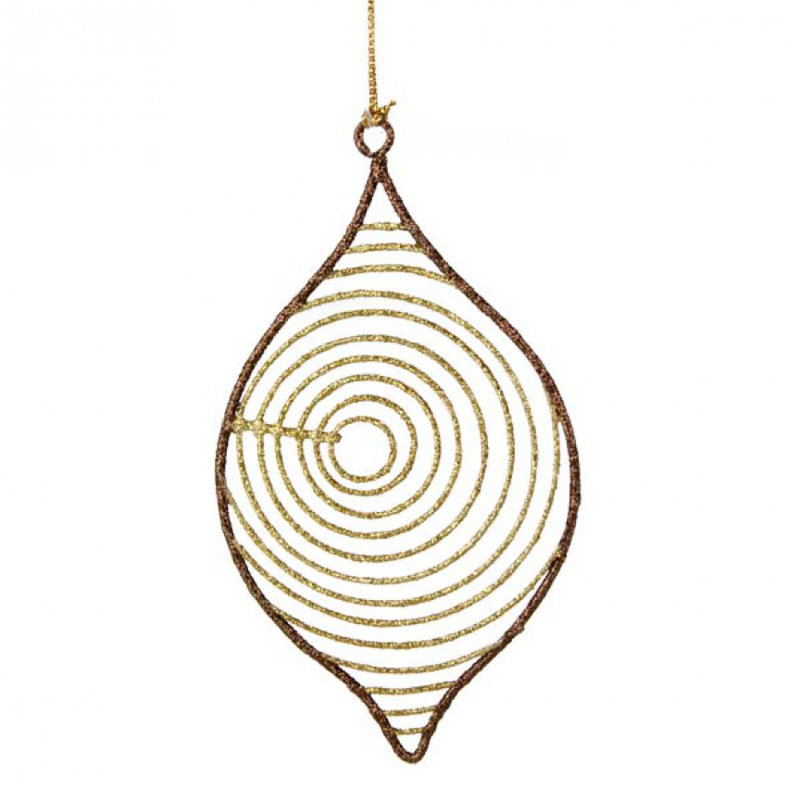 13cm Metal Holiday Shaped Ornament, Gold / Brown