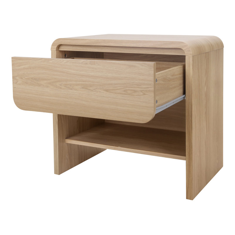 Rickie 1-Drawer End Table with Storage, Oak