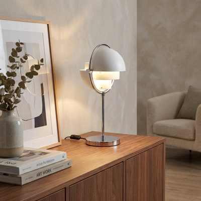 Monroe Adjustable Metal Table Lamp With Dual Rotating Shades, Sculptural Modern Desk & Bedside Lamp, E26 Socket, For Living Room Bedroom Office