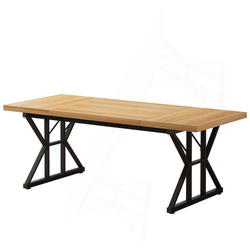 Table de salle à manger Taneja, H 29,52 po x L 70,86 po x l 31,49 po, Natural/Black
