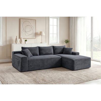 Canapé d'angle 106,3 pouces "Cloud" - Méridienne en forme de L avec siège profond - un ajustement polyvalent pour les salons et les chambres
