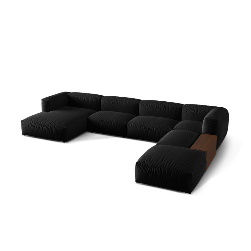 Carce 5 Seater Corner Sofa , Black