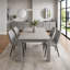 Stone Grey Effect Dining Table Set with Arrow Tabletop & Grey Fabric Chairs-1758951757
