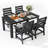 67” HDPE Outdoor Dining Table With Umbrella Hole-367096039
