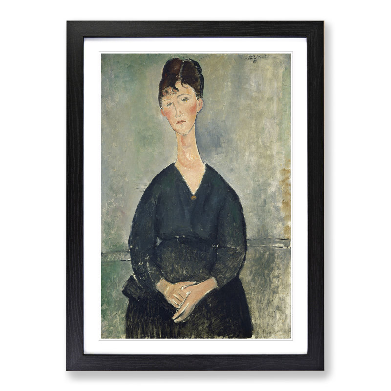 Cafe Singer by Amedeo Modigliani - Picture Frame Painting, Black Framed, 48cm H x 36cm W x 2cm D