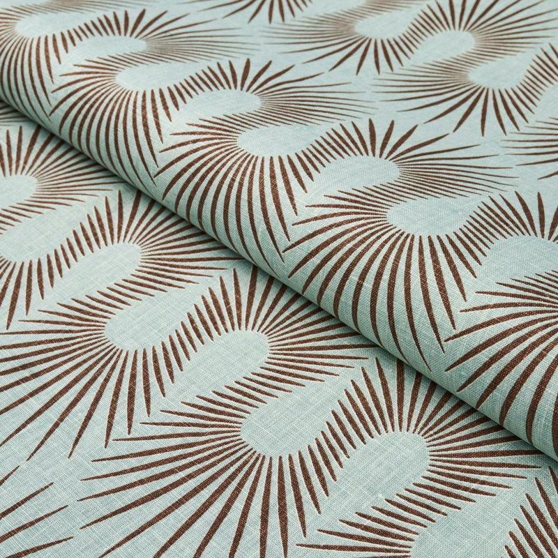 Tissu Schumacher x Neisha Crosland, Vert crème, brun