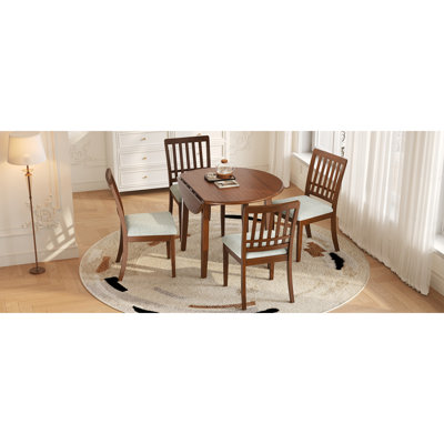 Ensemble de table et de chaises extensibles brun gain de place (table et chaises incluses), bois MDF, style moderne pour petite cuisine
