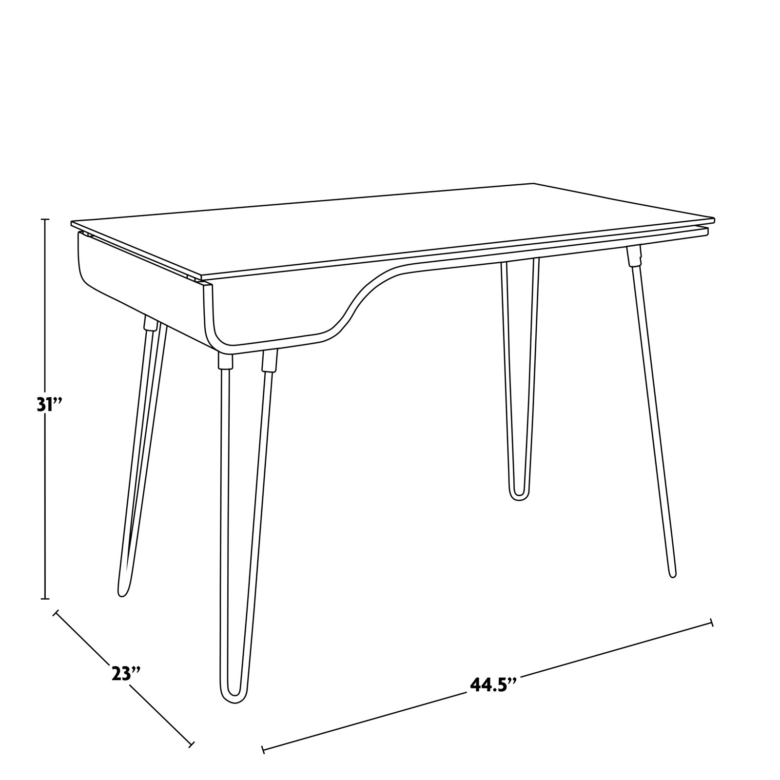 Alem Writing Desk, Brown/Black