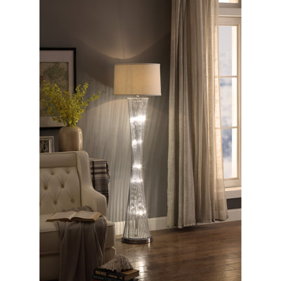 Veilleuse à DEL, luxueuse lampe sur pied à finition argentée 1pc