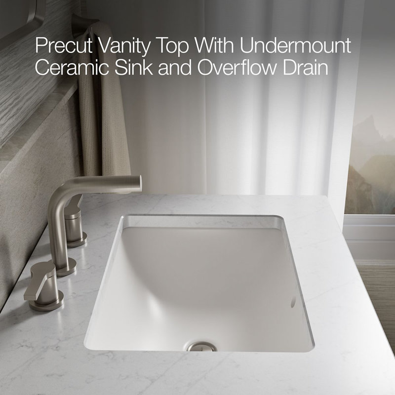 Lodern 60" Vanity With Quartz Countertop, Sink And Hardware Included, Linen White