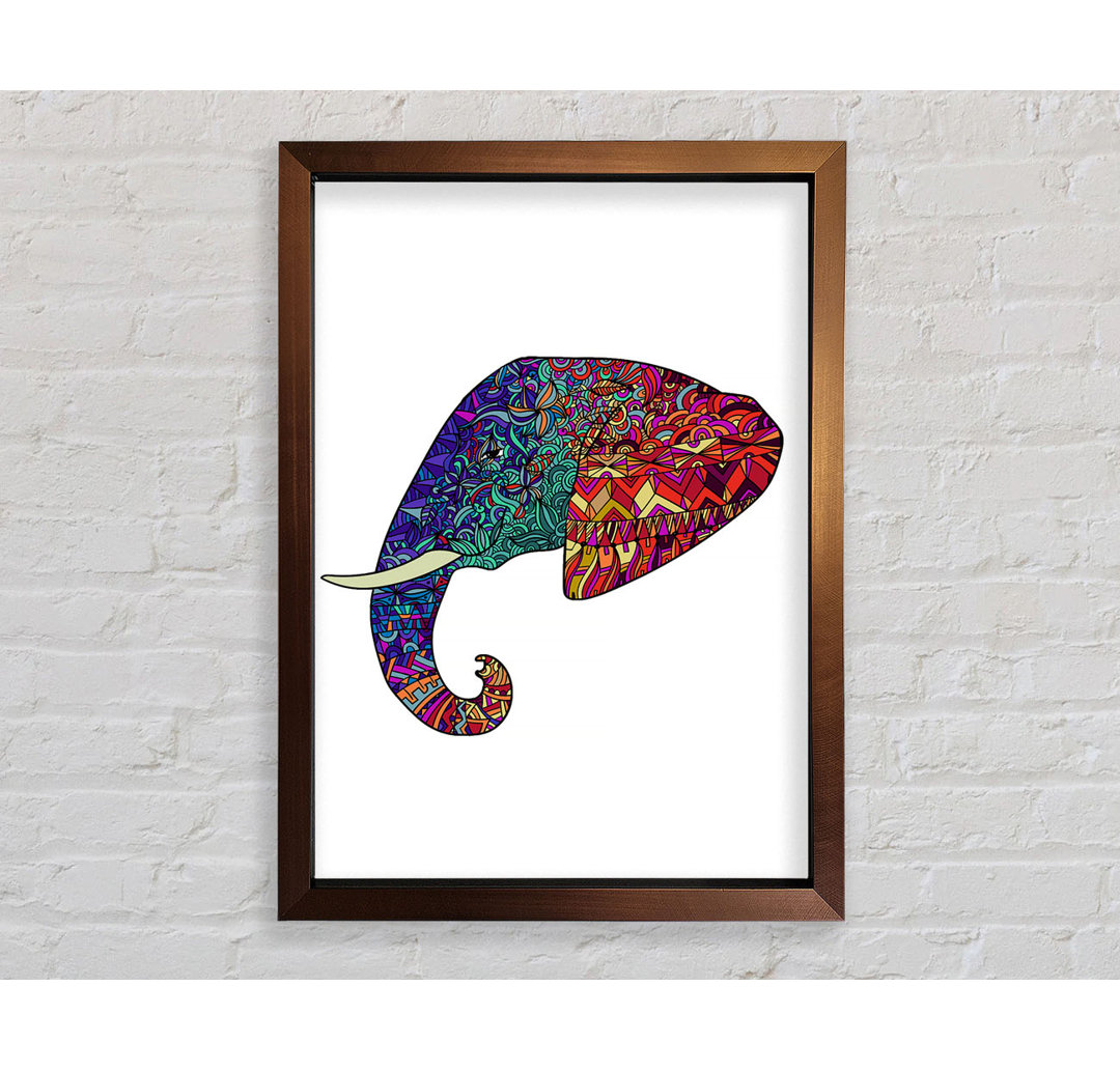 Gerahmtes Wandbild Indian Elephant Head