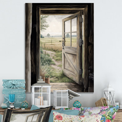 «View From A Cottage Country Door IV - Farm Landscape», art mural sur toile
