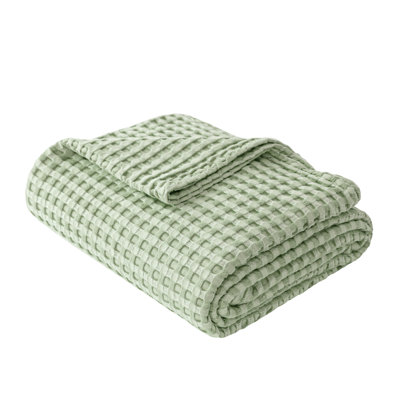Ultra Cozy Bamboo Cotton Waffle Woven Blanket/Throw