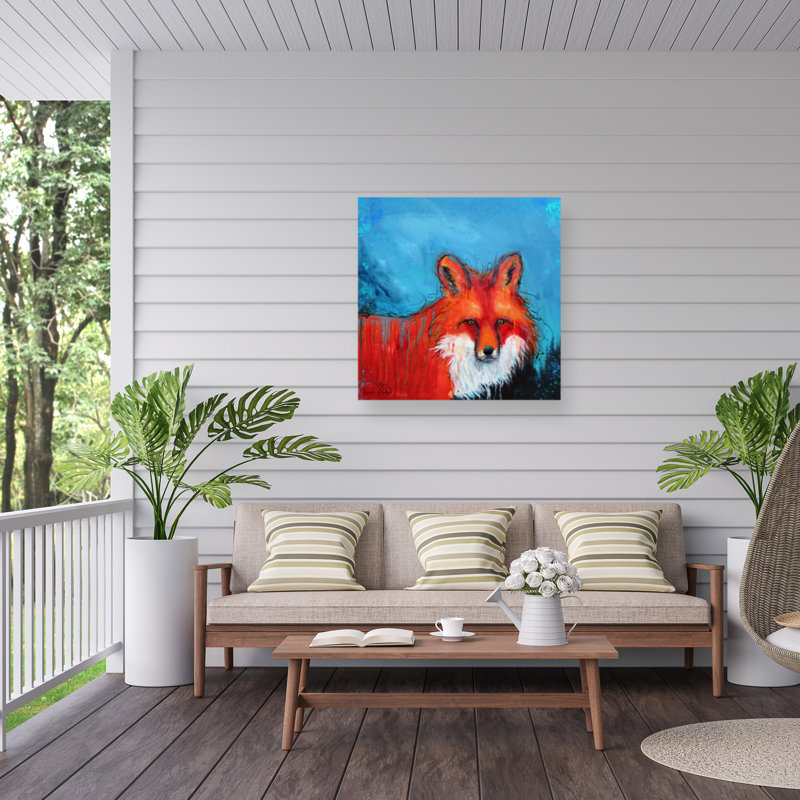 Grande toile d'extérieur rouge Karrie Evenson, H 14 po x l 14 po