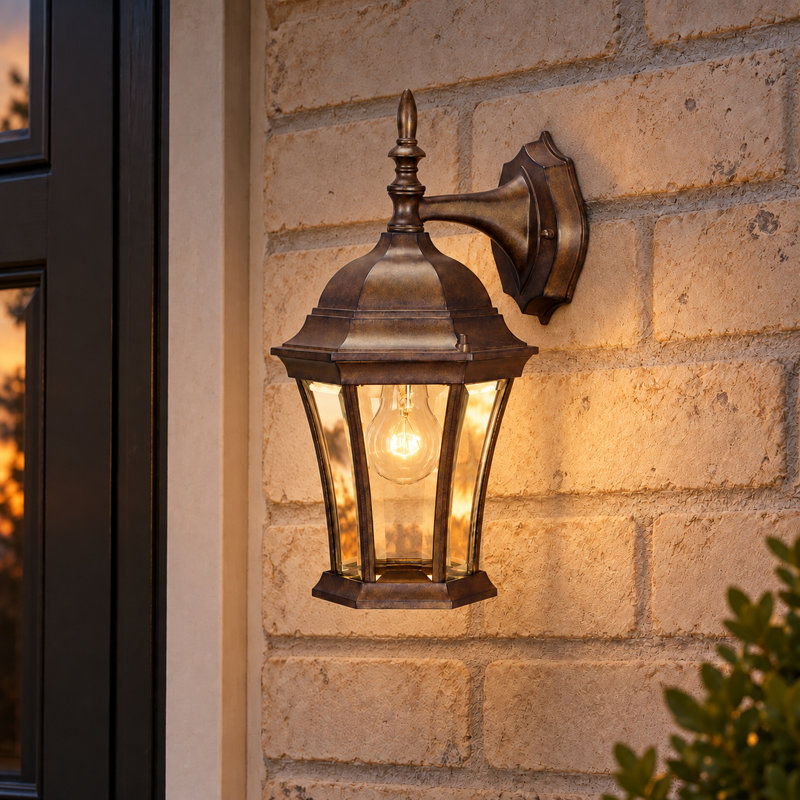 Francesca Lane Metal Wall Light, Burled Walnut