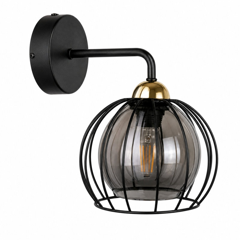 Steel Armed Sconce, 27 cm H x 20 cm W x 26 cm D, 1