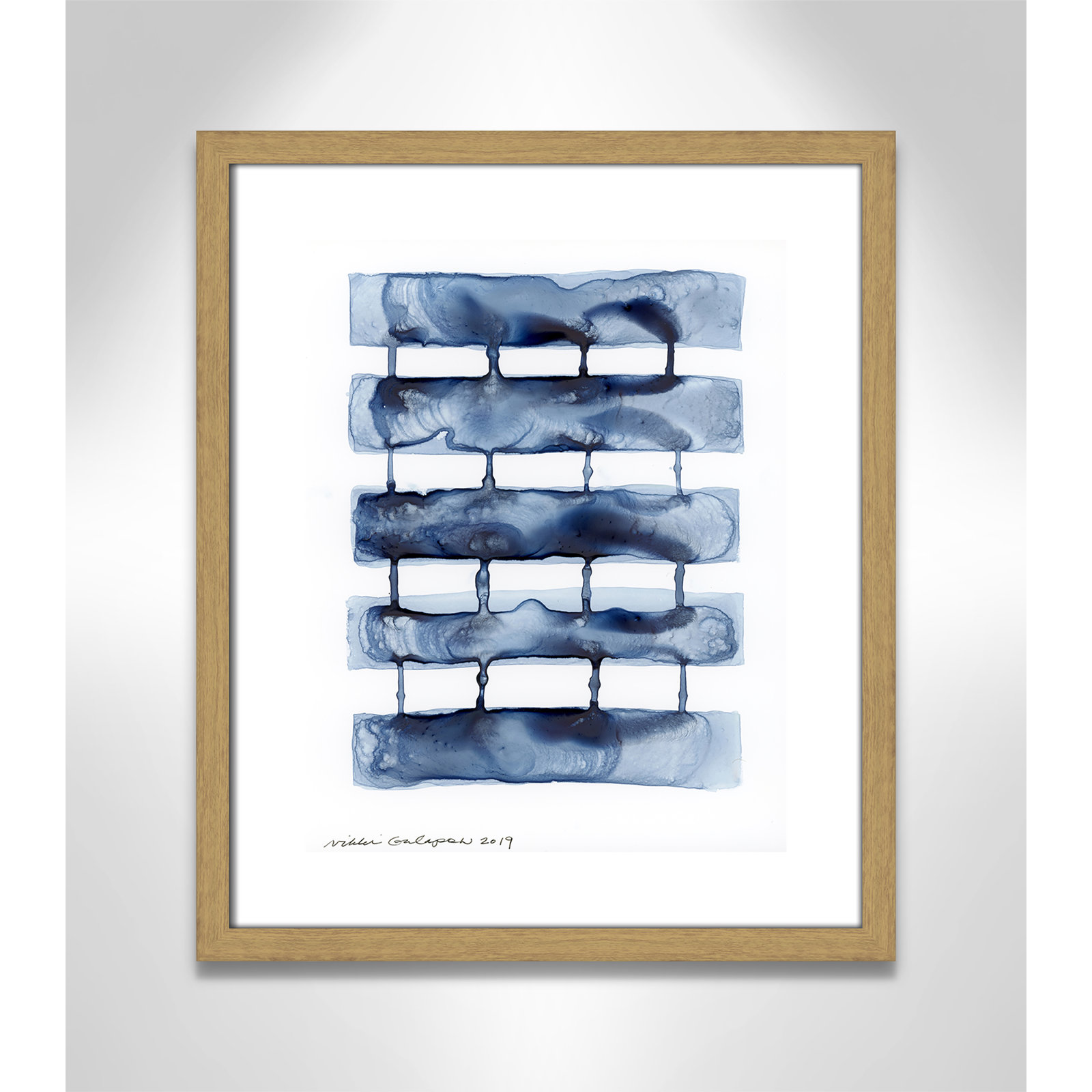 Stitched Together I by Nikki Galapon - Solid Wood Rectangle Print Single Piece Item on Canvas, Beige Wood Framed Paper