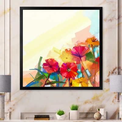 Fleurs printanières colorées et abstraites - Reproduction de photo sur toile