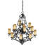 Lustre suspendu intérieur en fer forgé à 12 lumières Sayles