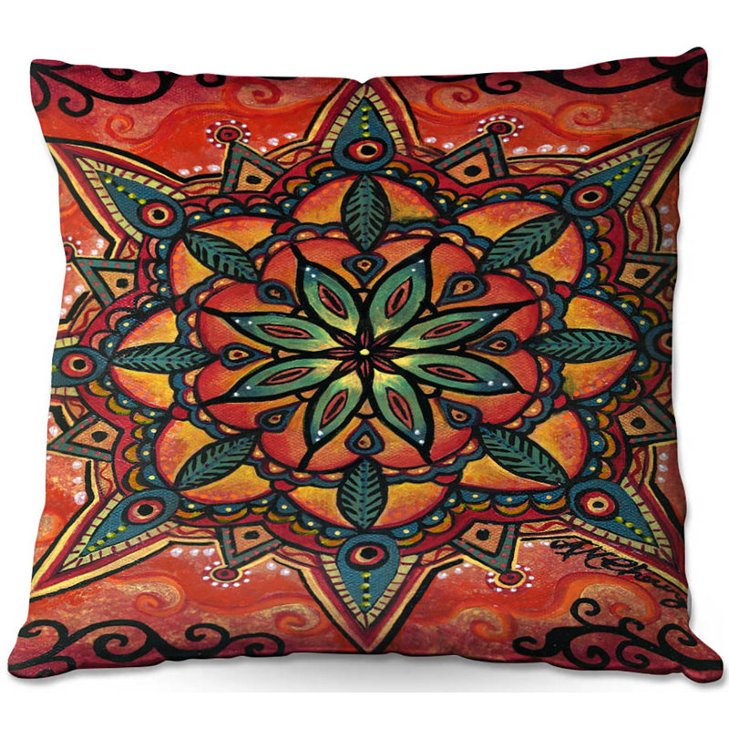 Coussin 2 mandala canapé flamboyant, 20 po x 20 po