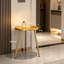 Table d'appoint ronde moderne avec bord incurvé - Table d'appoint robuste pour le salon, la chambre à coucher ou le balcon comme support pour plante, table basse et table de chevet