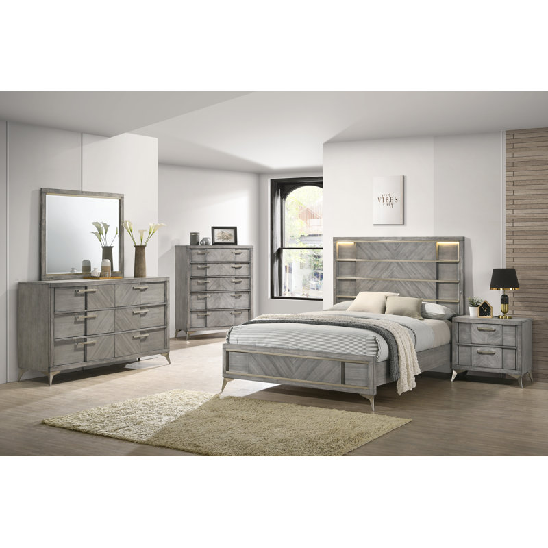 Ensemble de chambre à coucher configurable avec rangement Ashcott