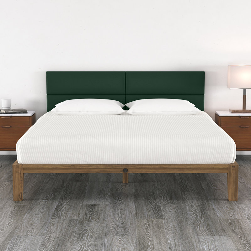 Aeronwen Luxe Vegan Leather Headboard: Versatile Wall Panels for Home and Hospitality Decor, King, Bay Leaf