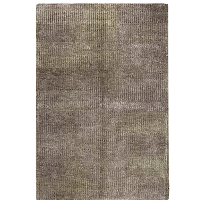 Hand Knotted Wool Area Rug in Gray