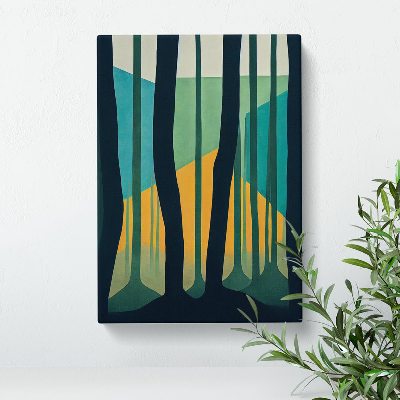 XV1022-3625X Powerful Forest Abstract - Print, Wrapped Canvas, 50cm H x 35cm W, No Matte