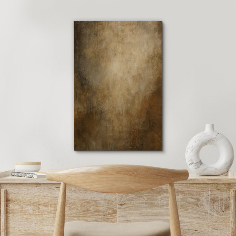 «Earthy Brown Abstract Art», reproduction d'art sur toile encadrée, H 36 po x l 24 po x P 1,5 po, Toile tendue