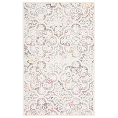 Tapis damassé en laine et en coton touffeté à la main Eliathas