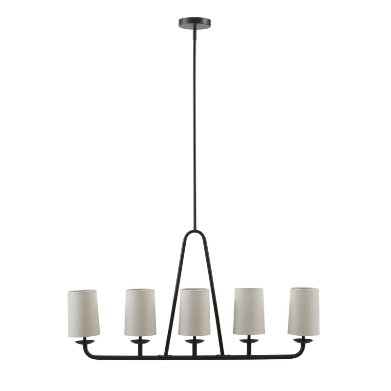 Serenitie Bronze Linear Chandelier with Tapered Drum Shades