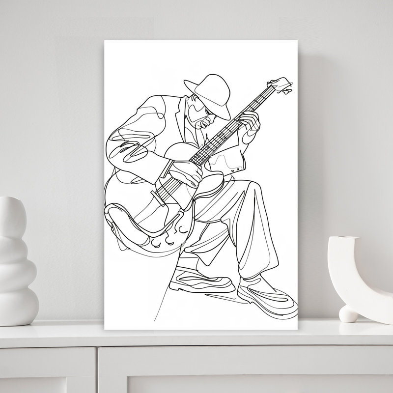 Art mural abstrait contemporain Blues, H 18 po x l 12 po