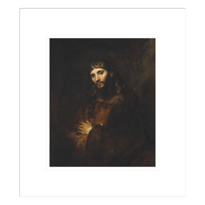 «Christ with Arms Folded» par Rembrandt van Rijn - Reproduction giclée encadrée