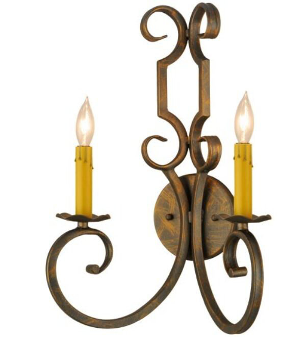 Applique murale à 2 lumières Carlo, Noir délavé, Lin naturel