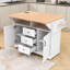 Kitchen Cart with Dual Drop Leaf, Rolling Design, Power Outlet and Ample Storage on 5 Wheels-563098241