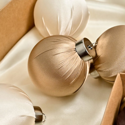 24 boules de Noël en satin de 2,36 pouces en soie incassable ornements d'arbre de Noël pour décorations suspendues d'arbre de Noël décoration de fête de mariage