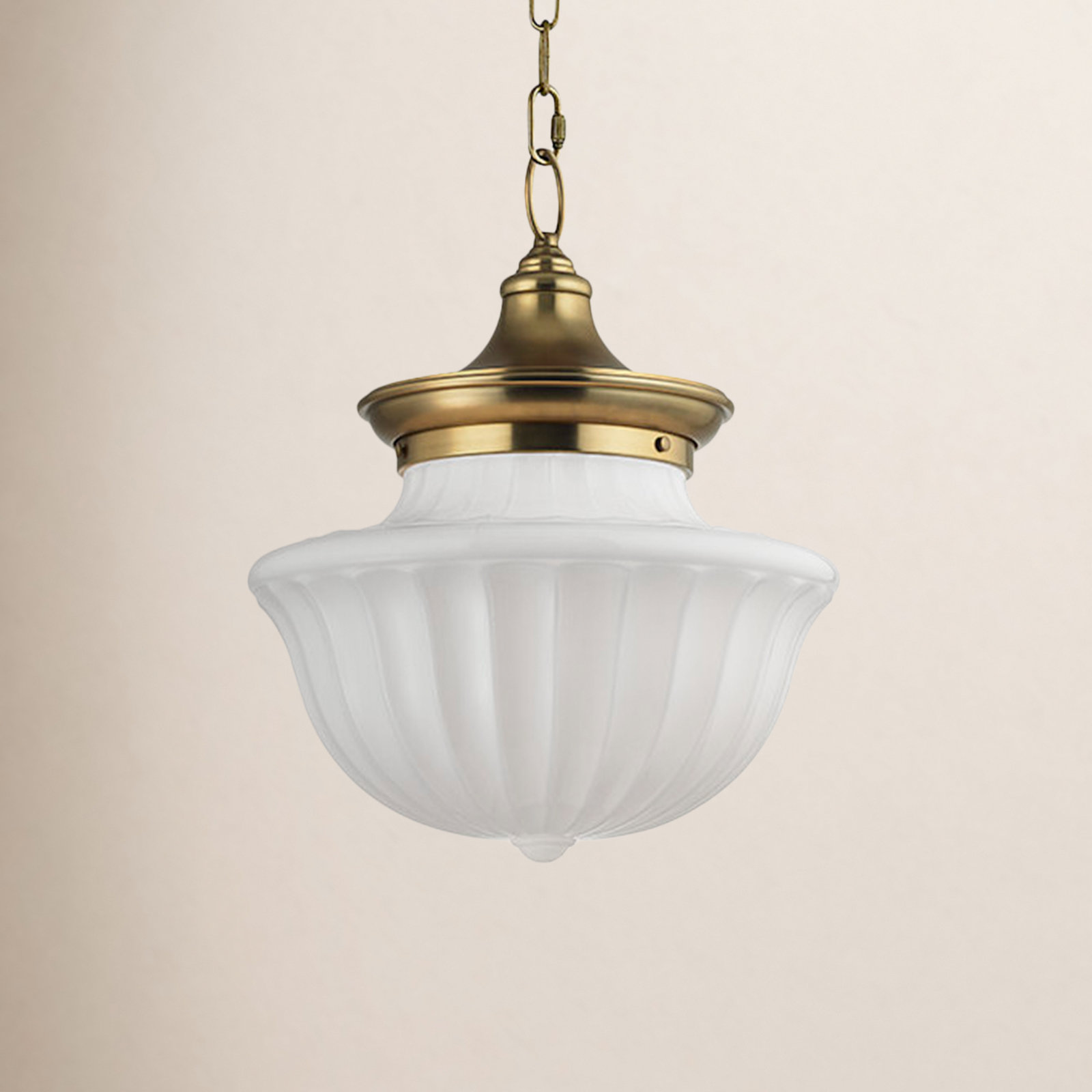 Maisie Single Light Glass Pendant, 72.5" H x 15" W, Aged Brass