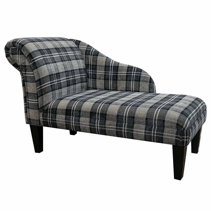 Grey Tartan Chaise Longue